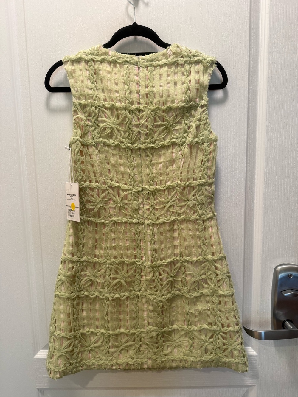 Maude Club Sleeveless Lace Overlay A-Line Mini Dress - Light Green Size S NWT - Picture 3 of 5